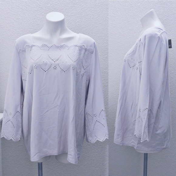J.Jill Caroline Square Boat Neck Top Lavender Pale Orchid Size S NWT - Picture 5 of 8